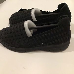 Shoes 7 Flats Black Woven Stretch Sparkle NWB